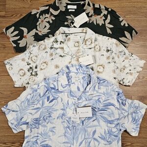 Porter & Ash Linen Blend Camp Shirts Lot of 3 NWT Men’s Medium Tropical